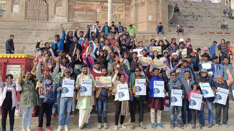 Skill Development International Workshop In Varanasi Tulsi Ghat Posters And