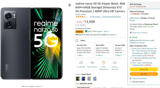 Get Realme Narzo 50 5G Smartphone In Just 649 Check