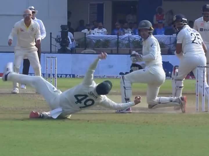 IND Vs AUS Cheteshwar Pujara Is OUT Caught At Leg Slip By The Aussie Captain Steve Smith Indore Test