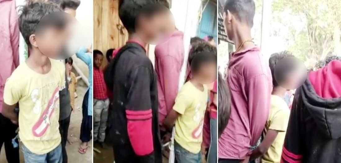 चार नाबालिगों ने दुकान से चोरी किए कुरकुरे और बिस्कुट, चार बच्चों को खंभे से बांधकर बेरहमी से पीटा गया