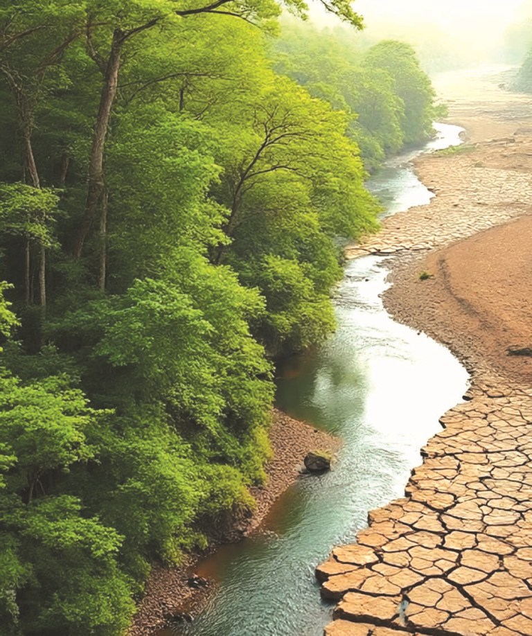 भारत में बढ़ती गर्मी और पर्यावरण संकट को दर्शाती तस्वीर