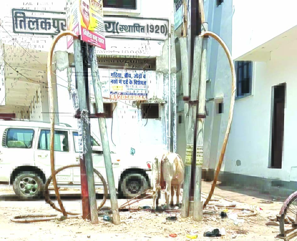 बिजली विभाग की लापरवाही जौनपुर 11 हजार वोल्ट केबल बेकार पड़ी