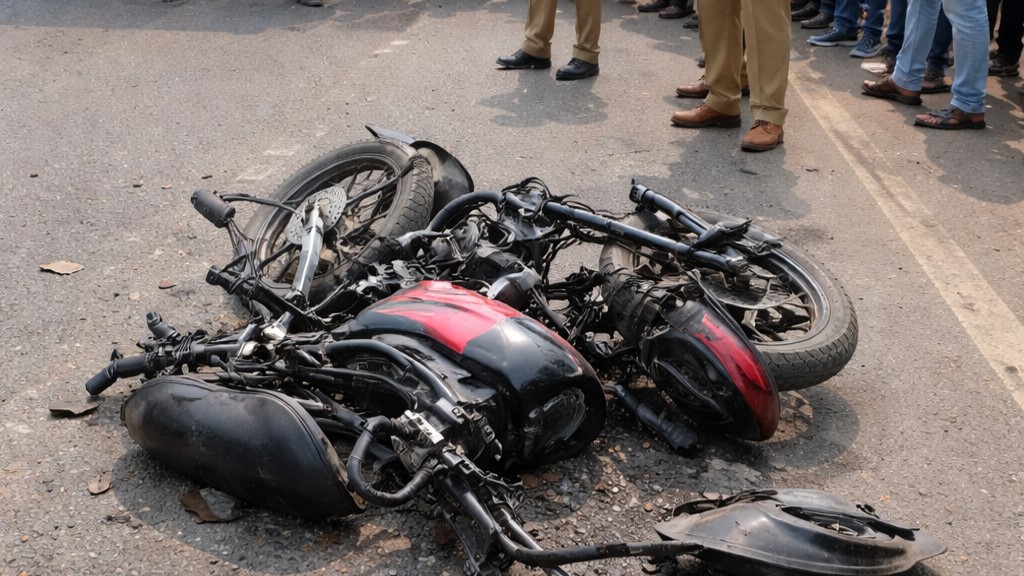 Jaunpur highway bike accident youth dead जौनपुर में आजमगढ़ वाराणसी राष्ट्रीय राजमार्ग पर ट्रेलर की टक्कर से बाइक सवार युवक की मौत