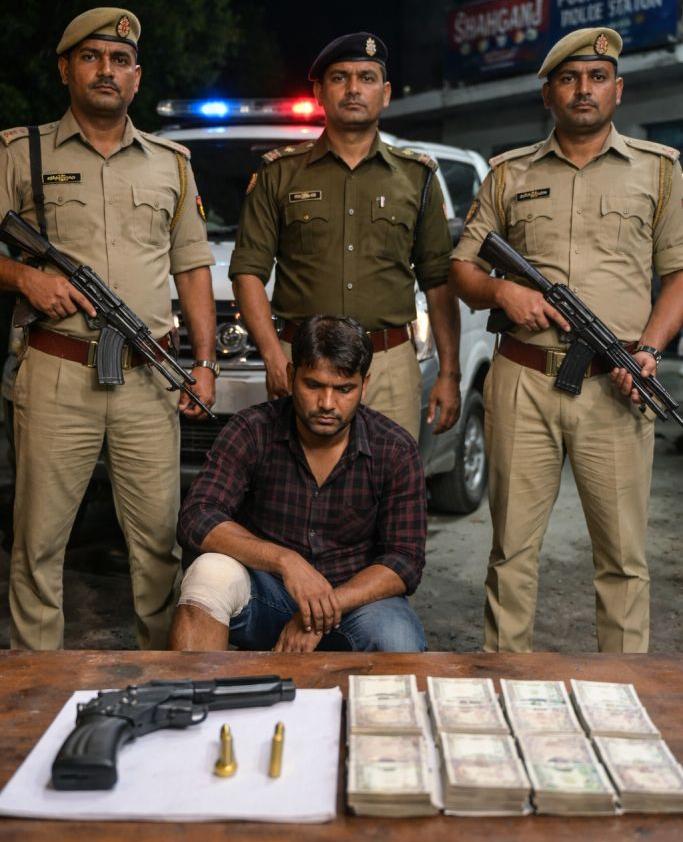 shahganj-police-encounter-arrest.jpg शाहगंज में पुलिस मुठभेड़ के बाद जहरखुरानी करने वाला आरोपी गिरफ्तार